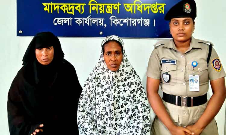 কিশোরগঞ্জে ৭২৯০ পিস ইয়াবাসহ দুই নারী আটক